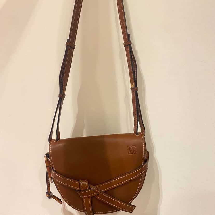 Loewe Gate Bag Brown Leather Metal Very good condition - Back View