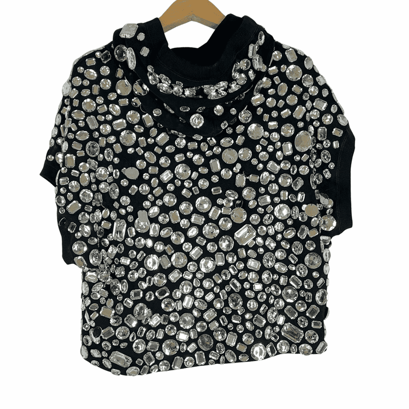 Dolce & Gabbana Embellished Hoodie Black Cotton Very good condition - Back View