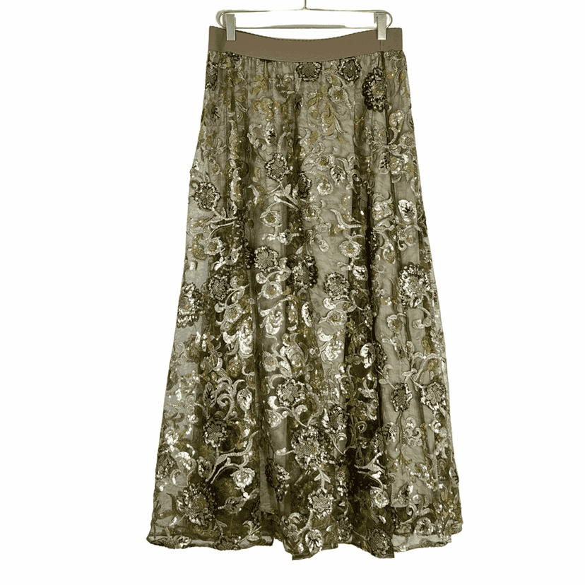 Marina Rinaldi Maxi Skirt Green Never worn, with tag - Back View