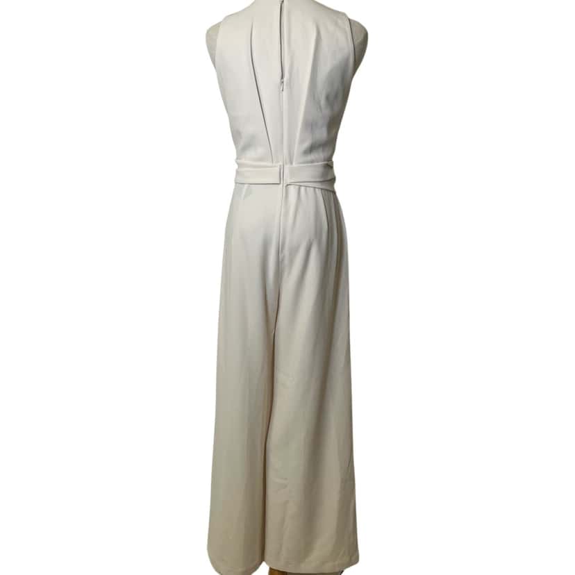 Max Mara Pianoforte Jumpsuit White Silk Very good condition - Back View