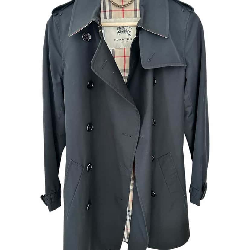 Burberry Kensington Heritage Trench Coat Black Very good condition - Front View