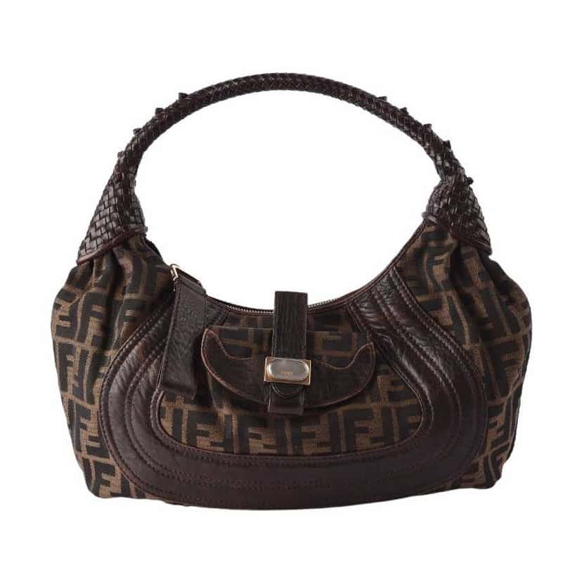 Fendi Spy Brown Canvas Leather Good condition - Front View