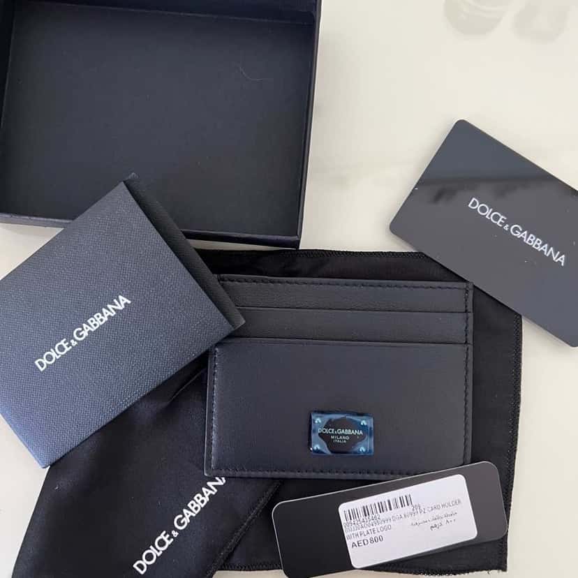 Dolce & Gabbana Card Holder Black Leather Never worn, with tag - Back View