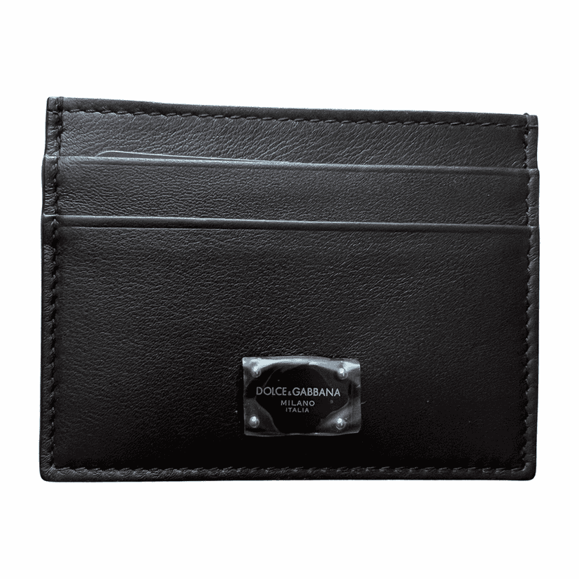 Dolce & Gabbana Card Holder Black Leather Never worn, with tag - Front View