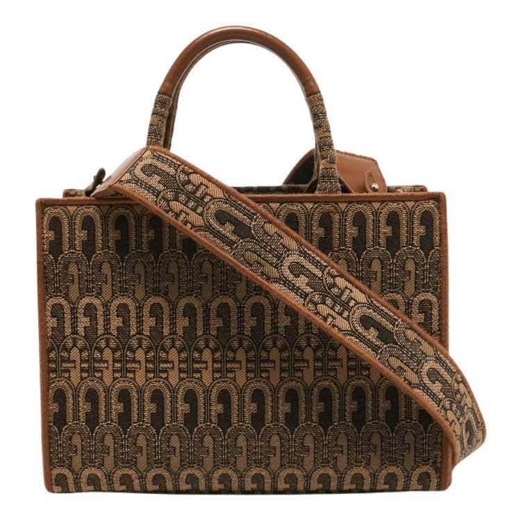 Furla Opportunity Tote Brown Jacquard Very good condition - Front View