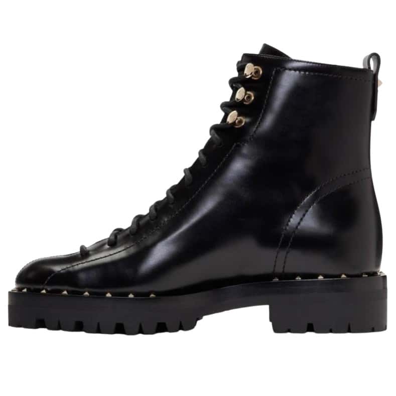 Valentino Garavani Soul Rockstud Combat Boots Black Leather Very good condition - Front View