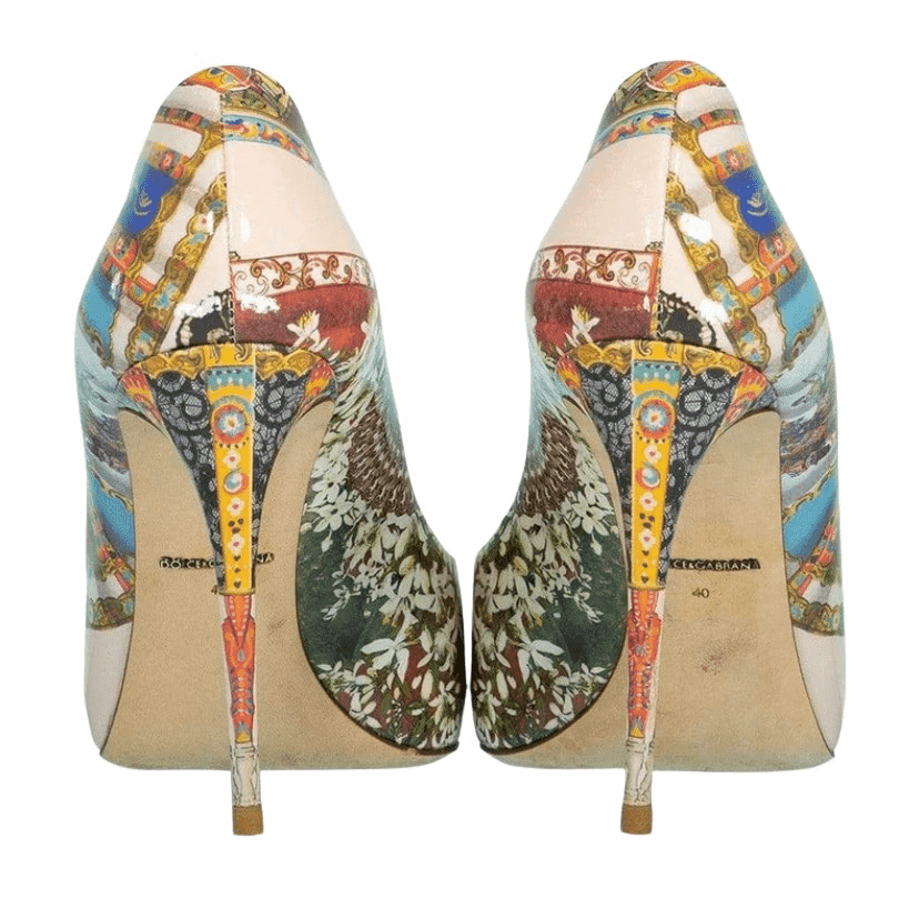 Dolce & Gabbana Pumps MultiColor Leather Very good condition - Back View