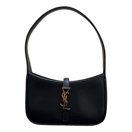 Saint Laurent Le 5 à 7 Black Leather Gold Never worn - Front View