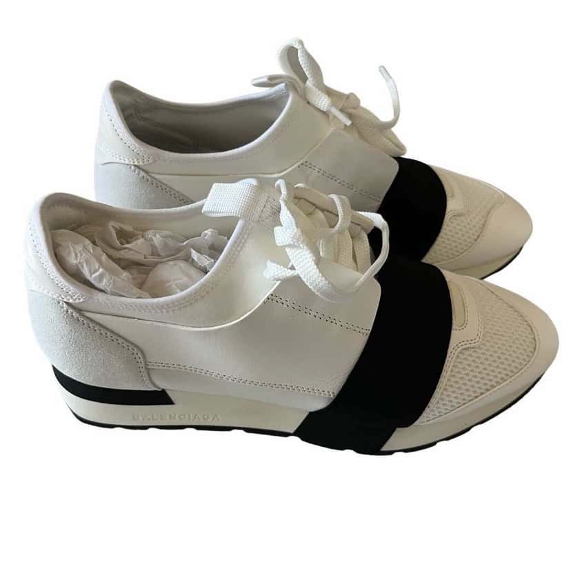 Balenciaga Race Runner White Leather Never worn, with tag - Front View