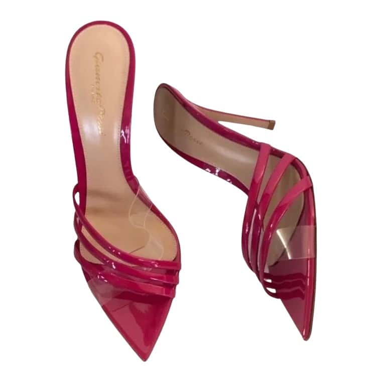 Gianvito Rossi Erika Mules Pink Leather Never worn, with tag - Front View