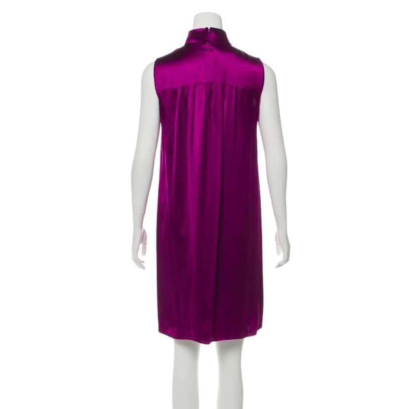 Oscar de la Renta Magenta Silk Dress Purple Silk Very good condition - Back View