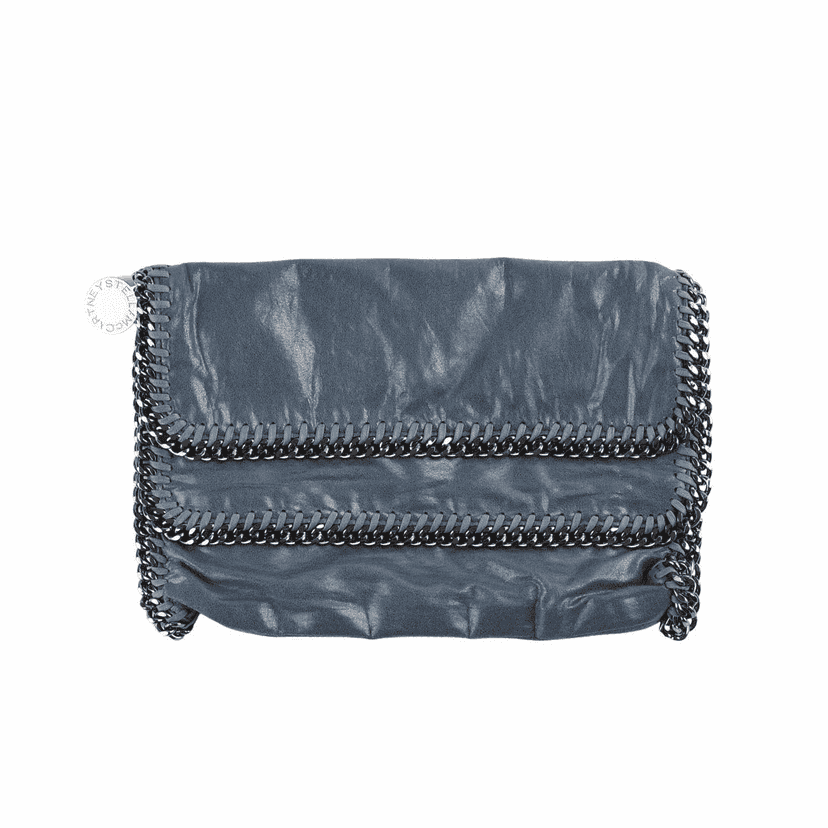 Stella McCartney Falabella Clutch Blue Leather Very good condition - Front View