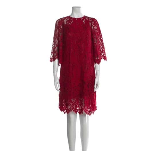 Dolce & Gabbana Lace Red Dress Red Lace Very good condition - Front View