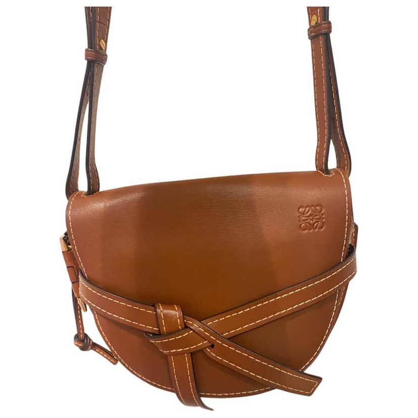 Loewe Gate Bag Brown Leather Metal Very good condition - Front View