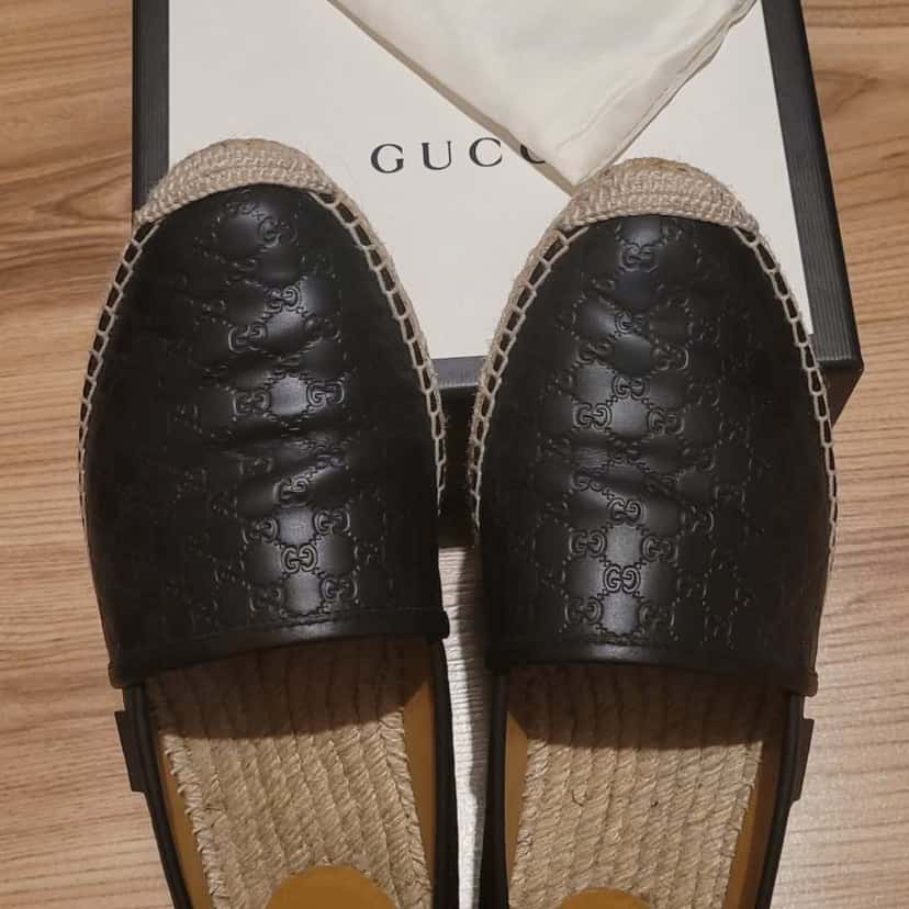 Gucci Guccissima Espadrilles Black Leather Very good condition - Inside View