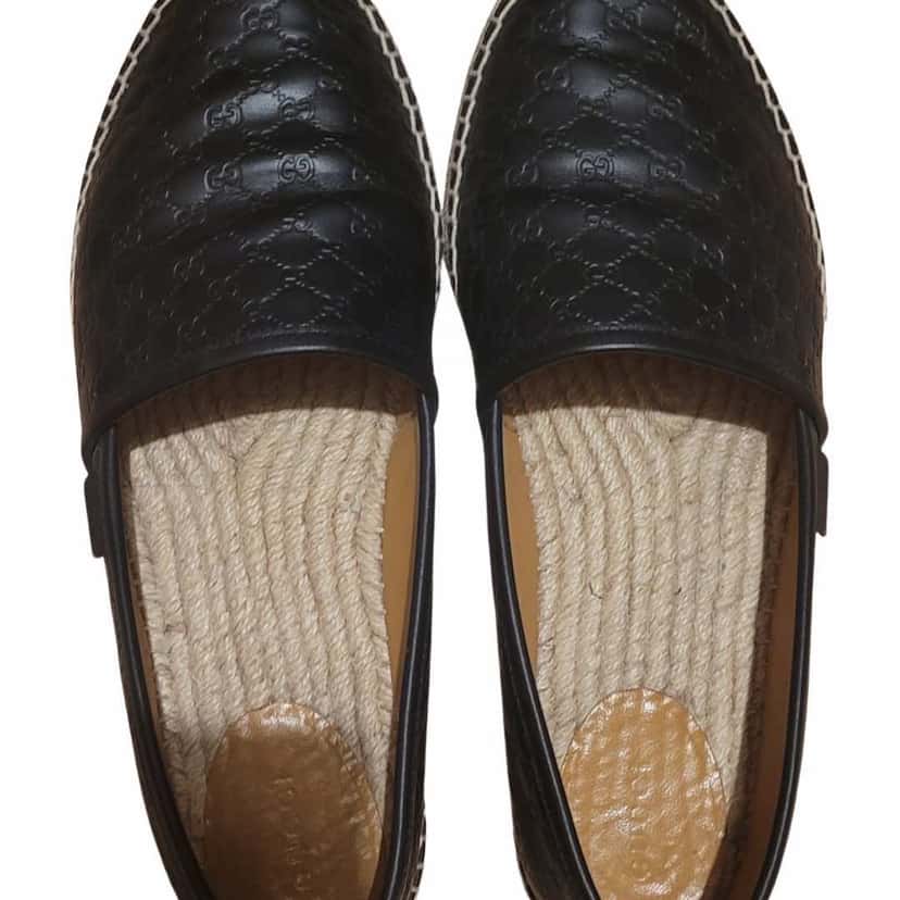 Gucci Guccissima Espadrilles Black Leather Very good condition - Front View