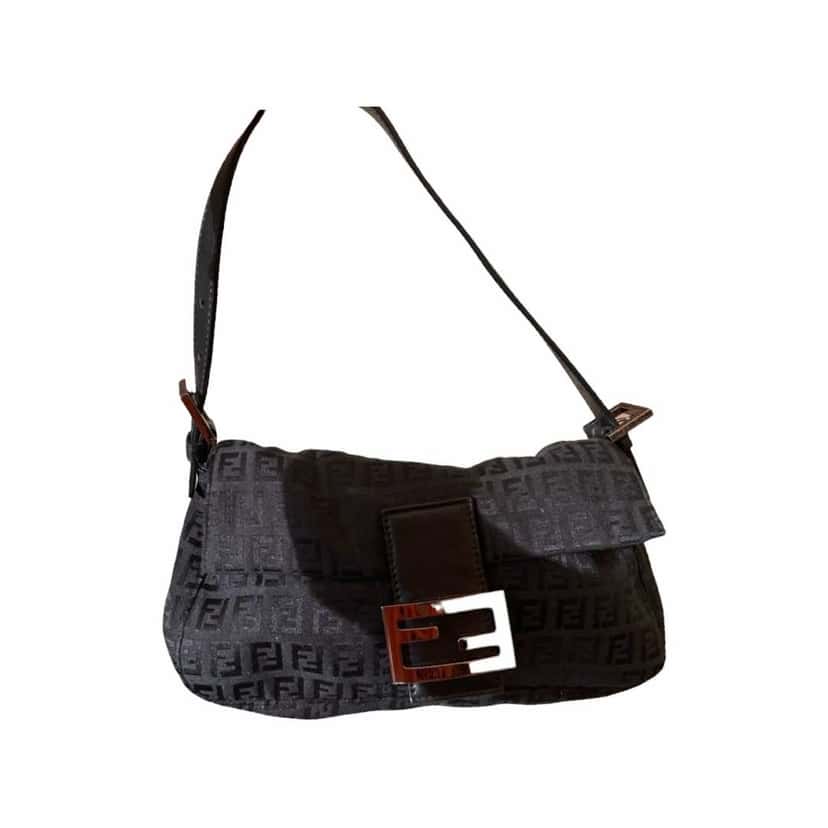 Fendi Baguette Black Jacquard Metal Very good condition - Front View