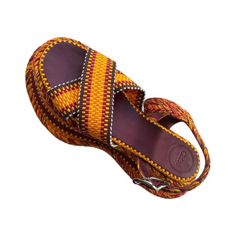Chloé Meril Woven Sandals MultiColor Canvas Never worn, with tag - Front View