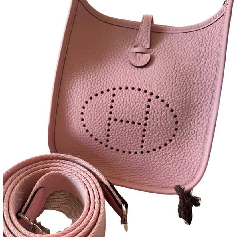 Hermès Mini Evelyne Pink Leather Never worn, with tag - Front View