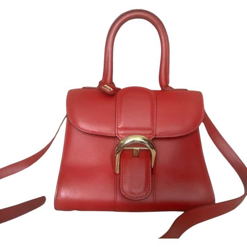 Delvaux Le Brillant Mini Red Leather Gold Very good condition - Front View