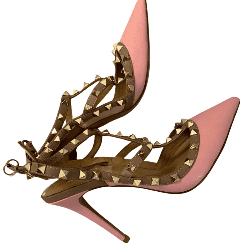 Valentino Garavani Rockstud Heels Pink Leather Never worn - Front View