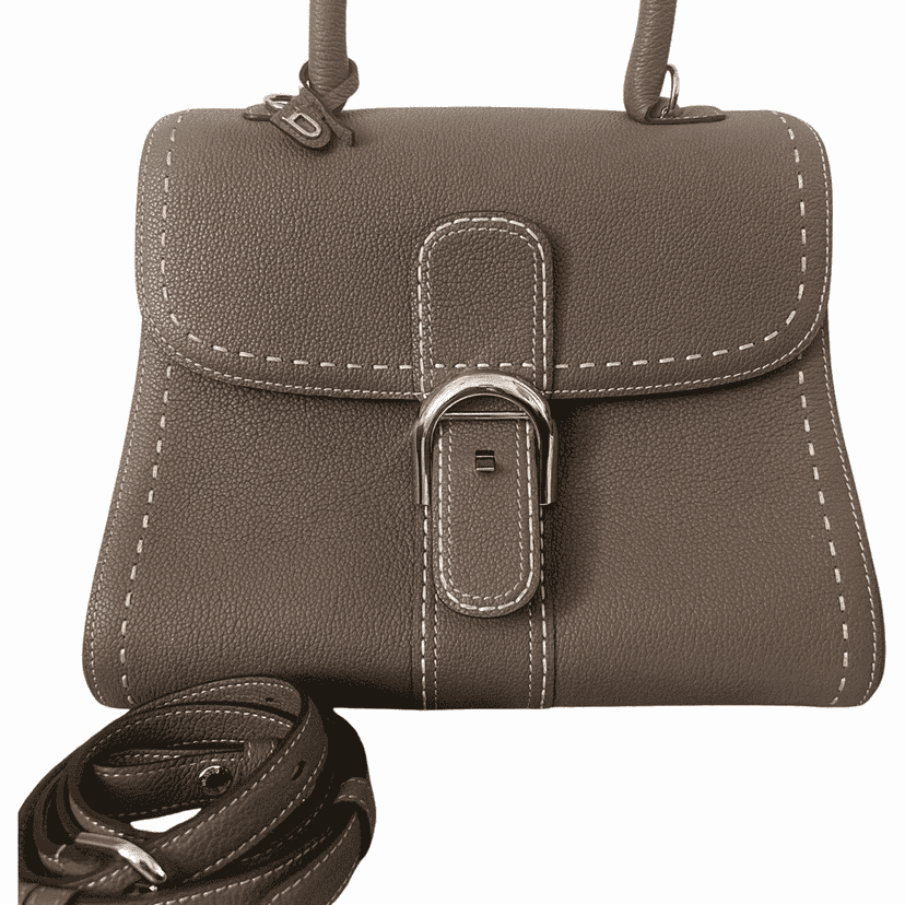 Delvaux MM Brillant Supriquè Grey Leather Palladium Very good condition - Front View