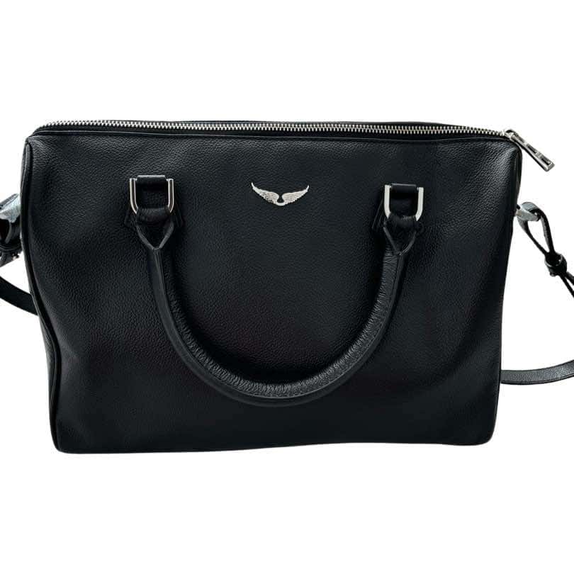 Zadig & Voltaire Sunny Medium Bag Black Leather Silver Never worn, with tag - Front View