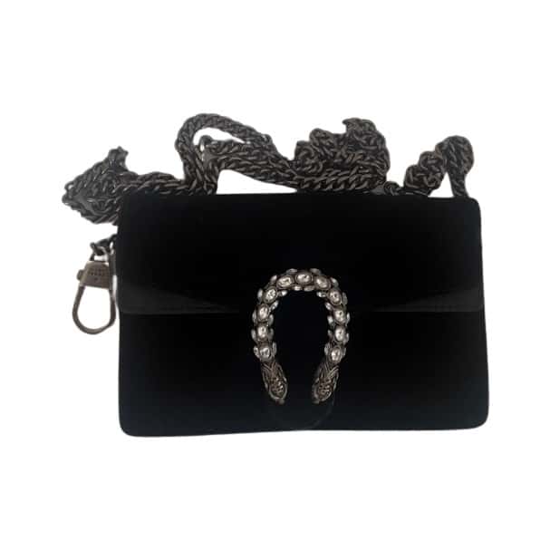 Gucci Dionysus Black Suede Palladium Very good condition - Front View