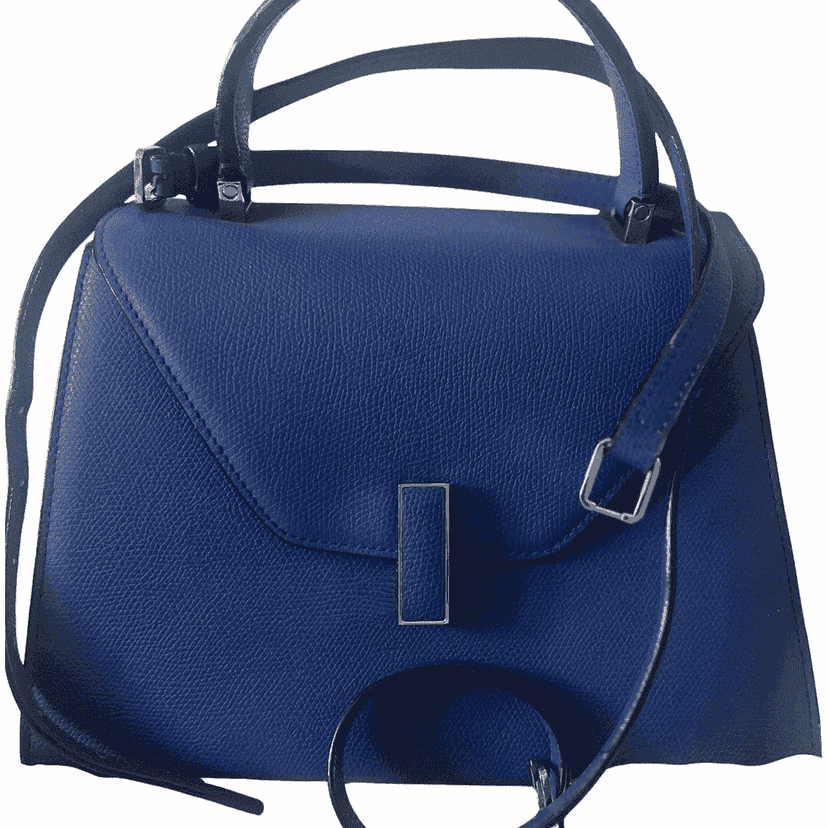 Valextra Iside Blue Leather Gold Very good condition - Front View