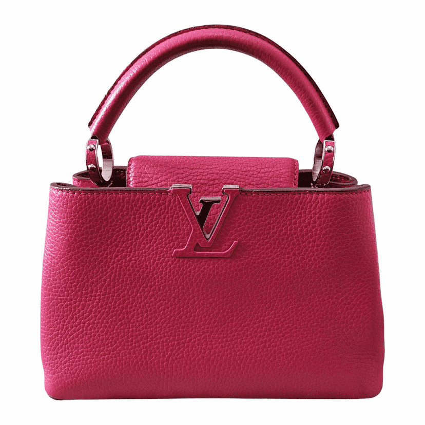 Louis Vuitton Capucines BB Pink Leather Silver Good condition - Front View