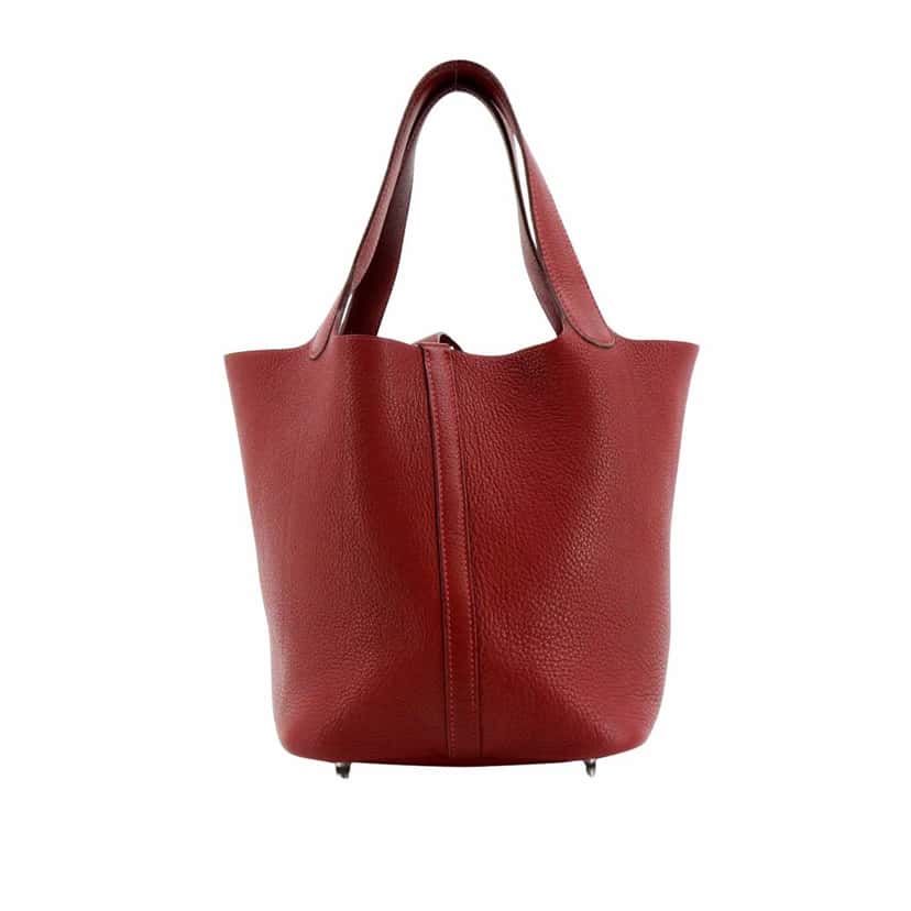 Hermès Picotin Red Leather Silver Good condition - Back View