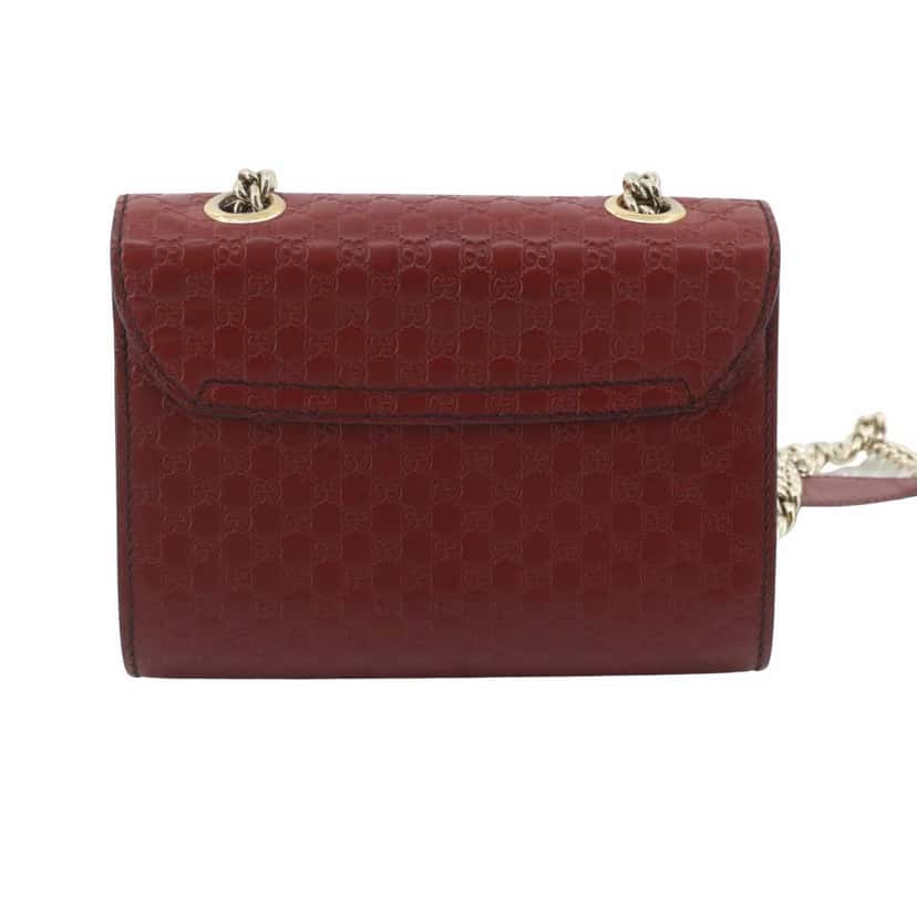 Gucci Mini Emily Red Leather Gold Very good condition - Back View