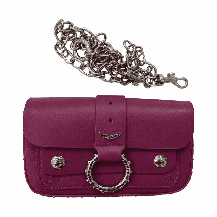 Zadig & Voltaire Kate Wallet Pink Leather Silver Never worn - Front View