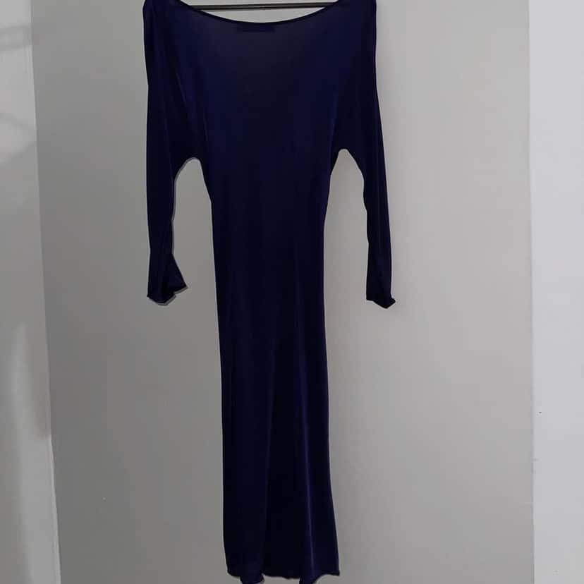 Christian Dior CD Dress Navy Viscose Good condition - Back View