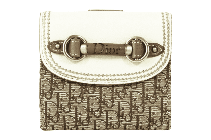 Dior Bifold Wallet Beige Leather Very good condition - Front View