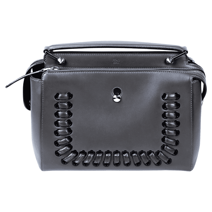 Fendi Whipstitch Dotcom Grey Leather Very good condition - Front View