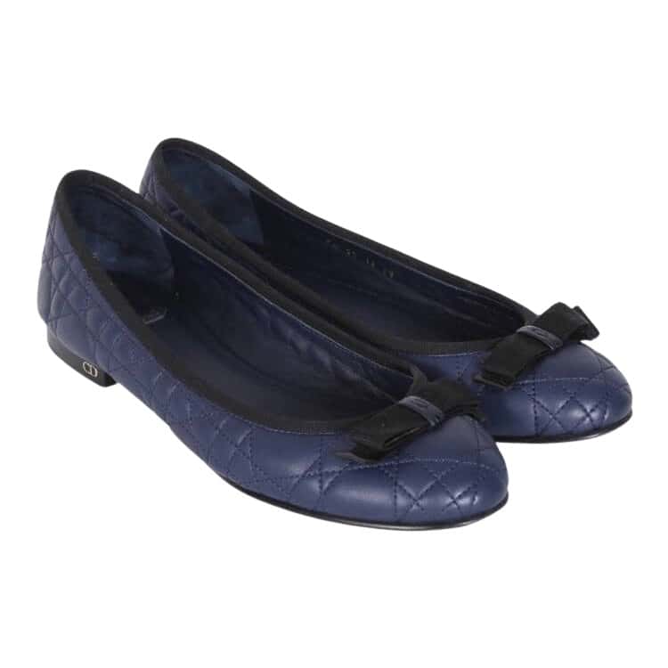 Dior cannage Navy Leather Good condition - Front View