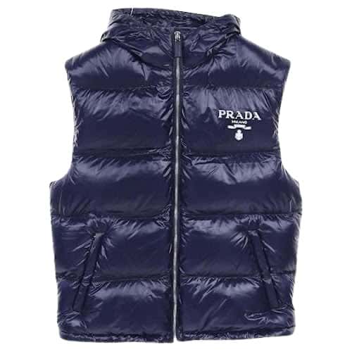 Prada Down vest jacket Navy Never worn, with tag - Front View