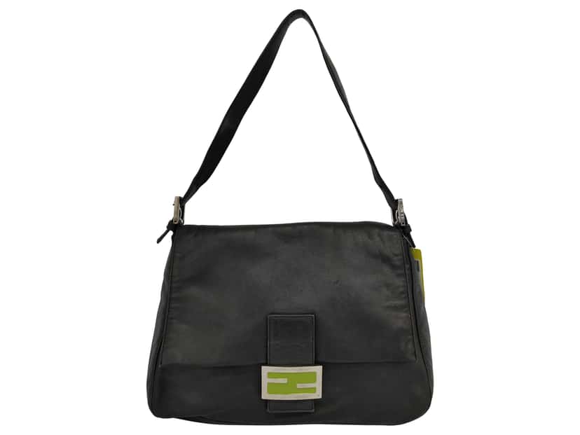 Fendi Mamma Baguette Black Leather Good condition - Front View