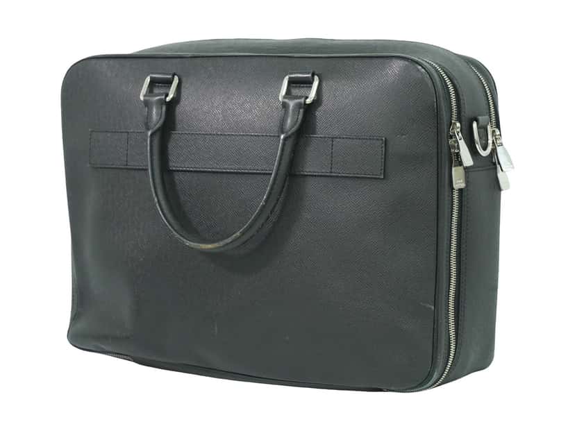 Louis Vuitton Overnight Handbag Black Leather Good condition - Front View