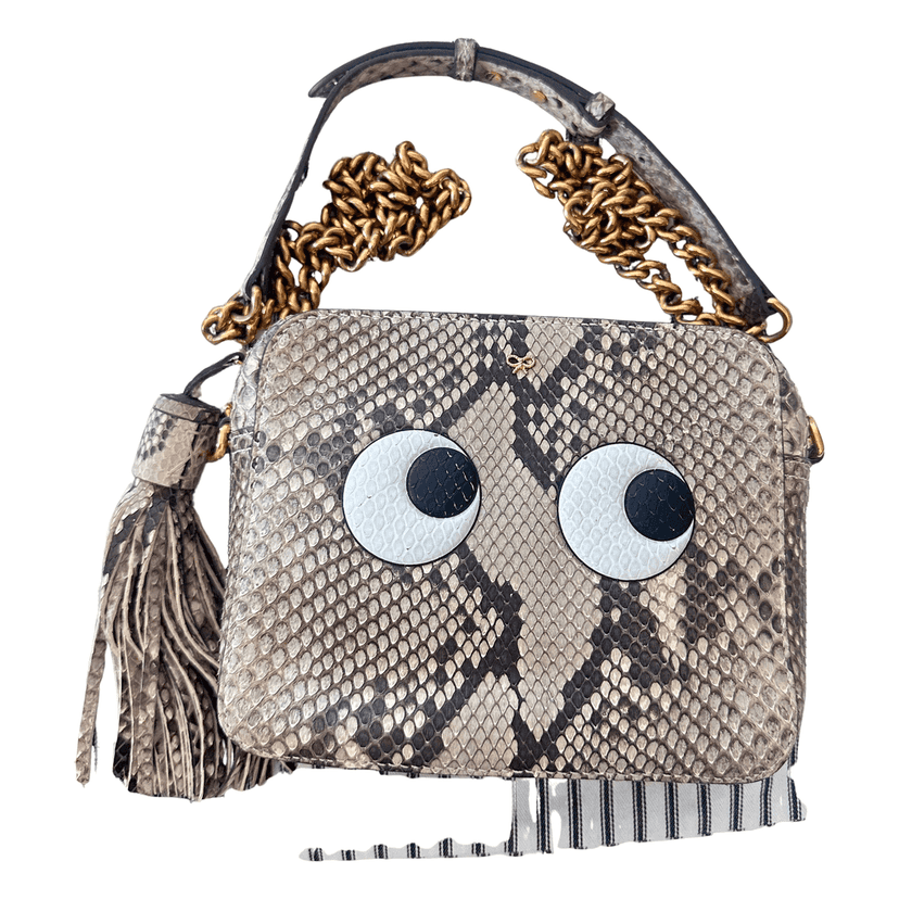 Anya Hindmarch Python Eyes Grey Leather Leather Very good condition - Front View