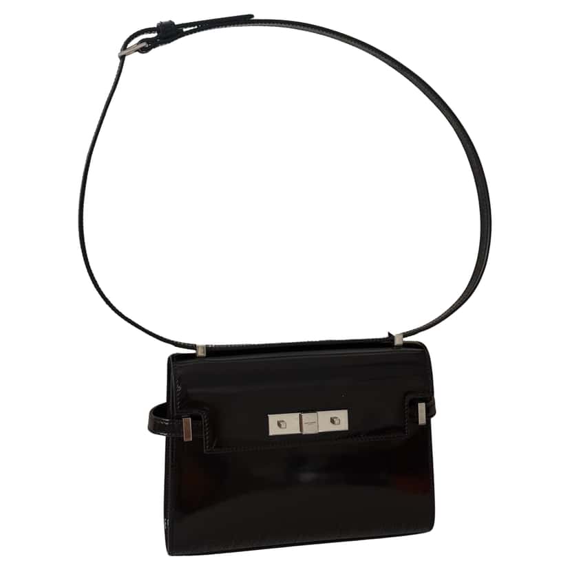 Saint Laurent Manhattan Mini Black Leather Metal Very good condition - Front View