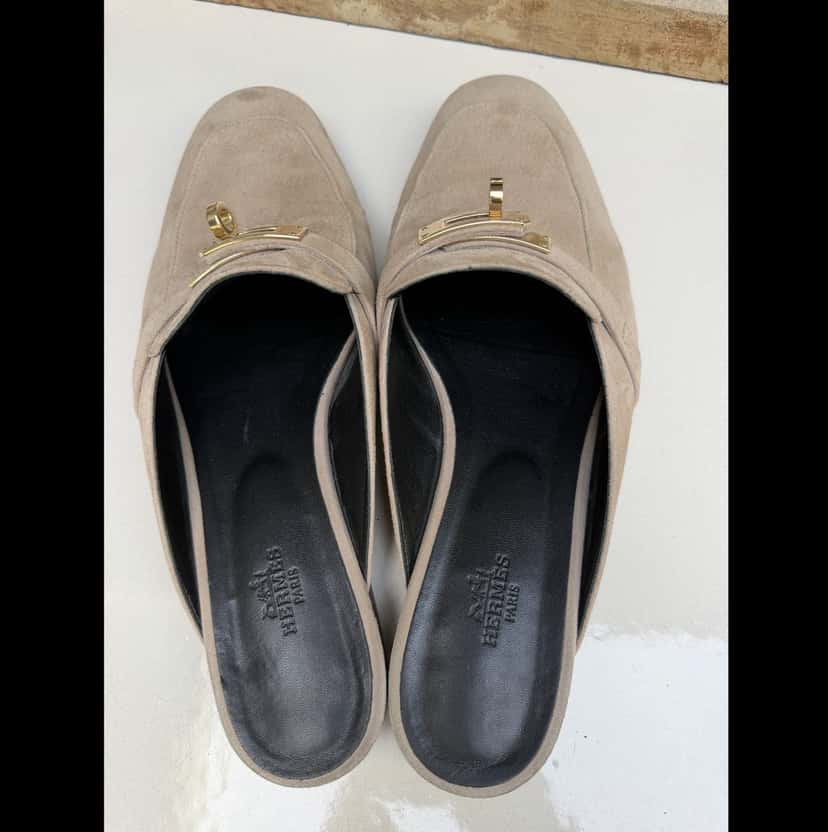 Hermès Oz Kelly Grey Suede Very good condition - Back View