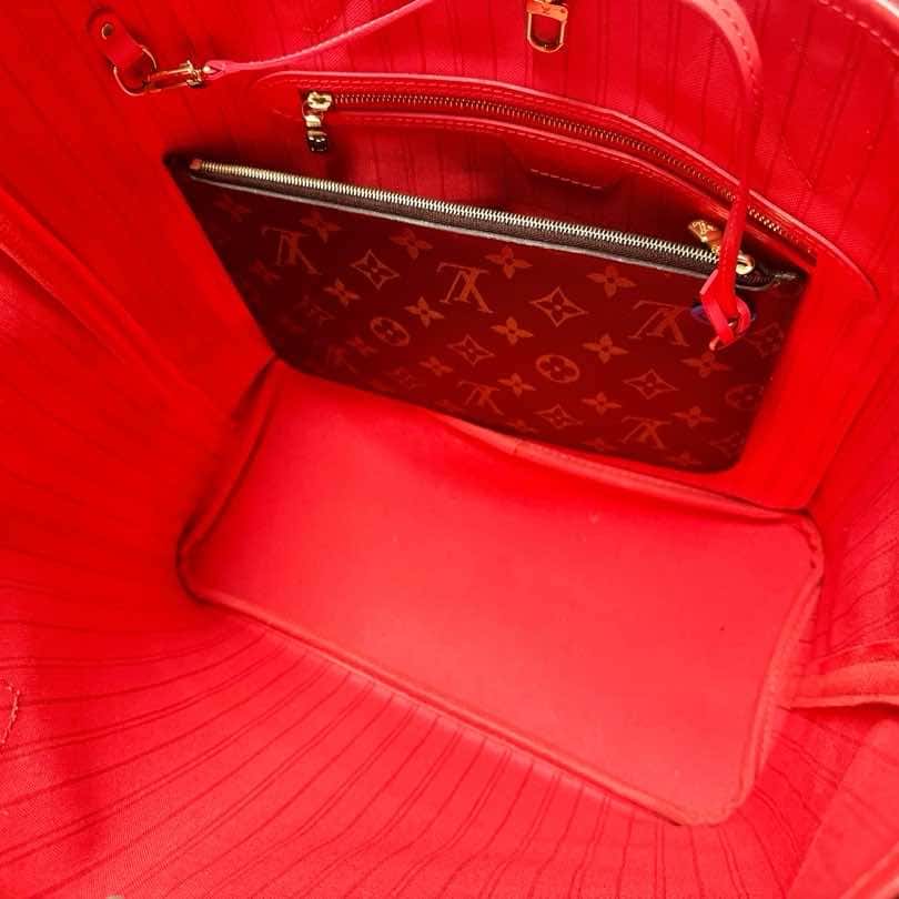 Louis Vuitton Neverfull Brown Canvas Silver Very good condition - Inside View