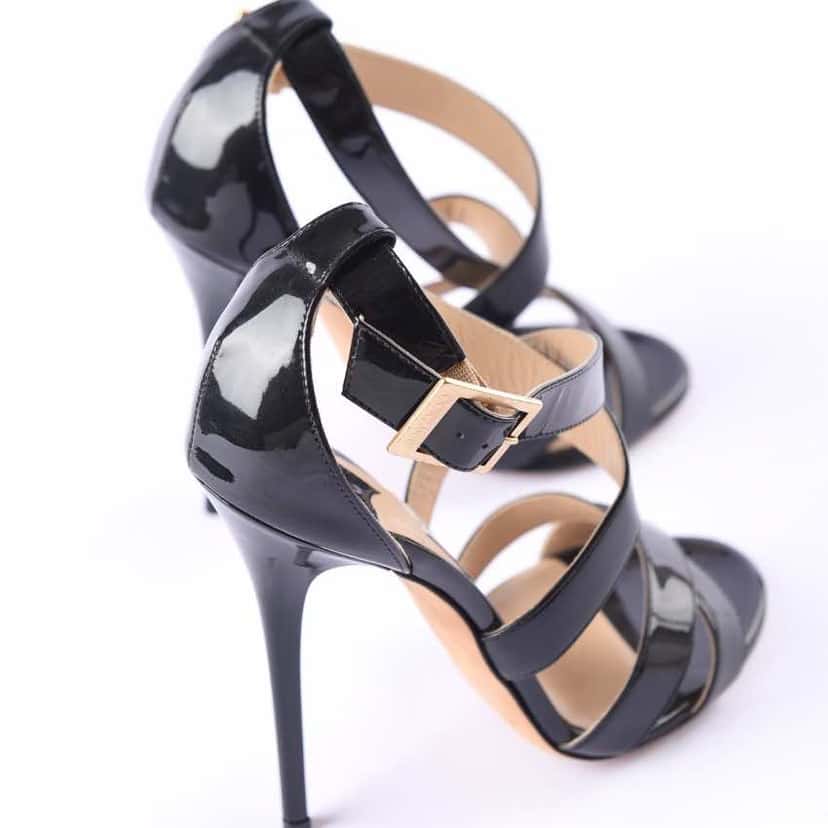Jimmy Choo Strappy Sandals Black Leather Never worn - Back View