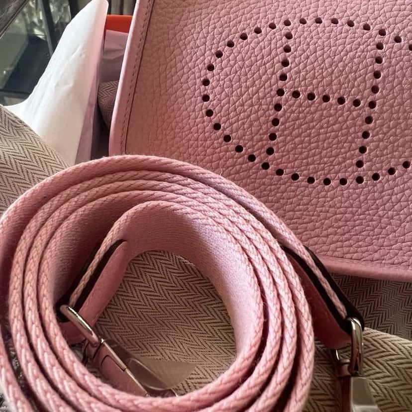 Hermès Mini Evelyne Pink Leather Never worn, with tag - Inside View