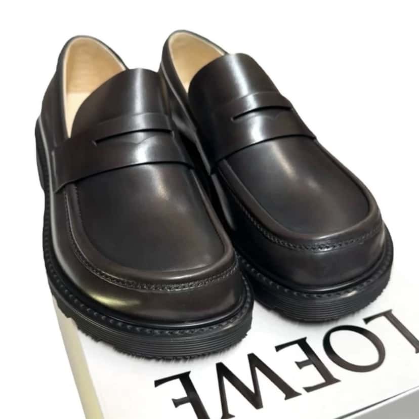 Loewe Loewe Loafers Black Leather Never worn, with tag - Inside View