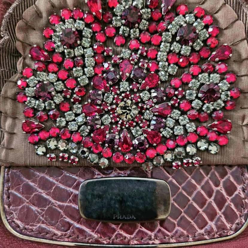 Prada Rhinestones Bag Brown Good condition - Inside View