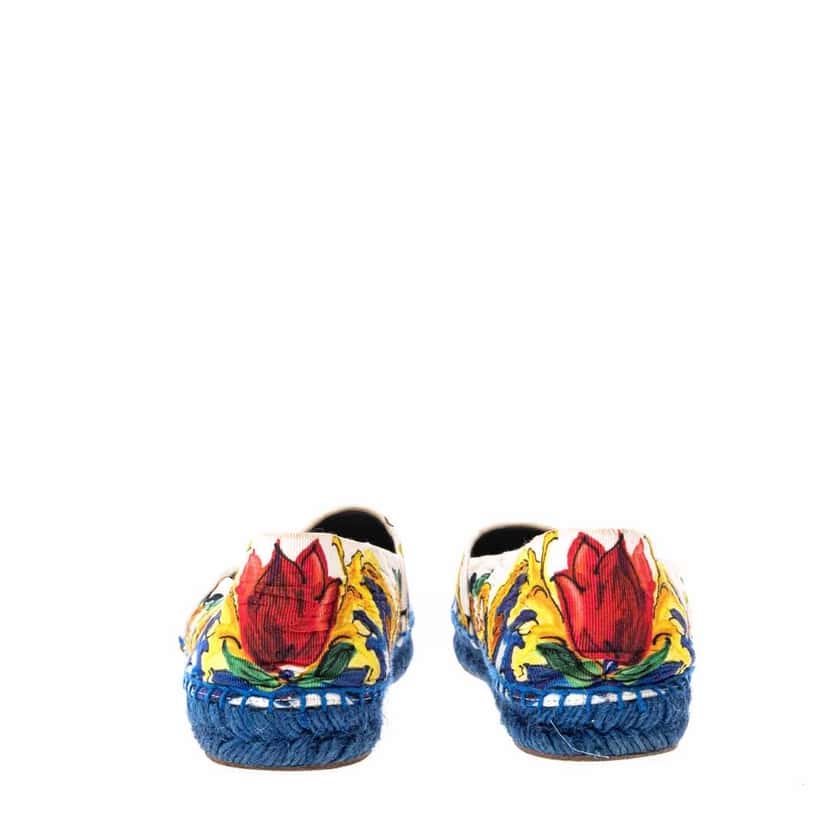 Dolce & Gabbana Majolica Print Espadrilles MultiColor Canvas Never worn - Back View