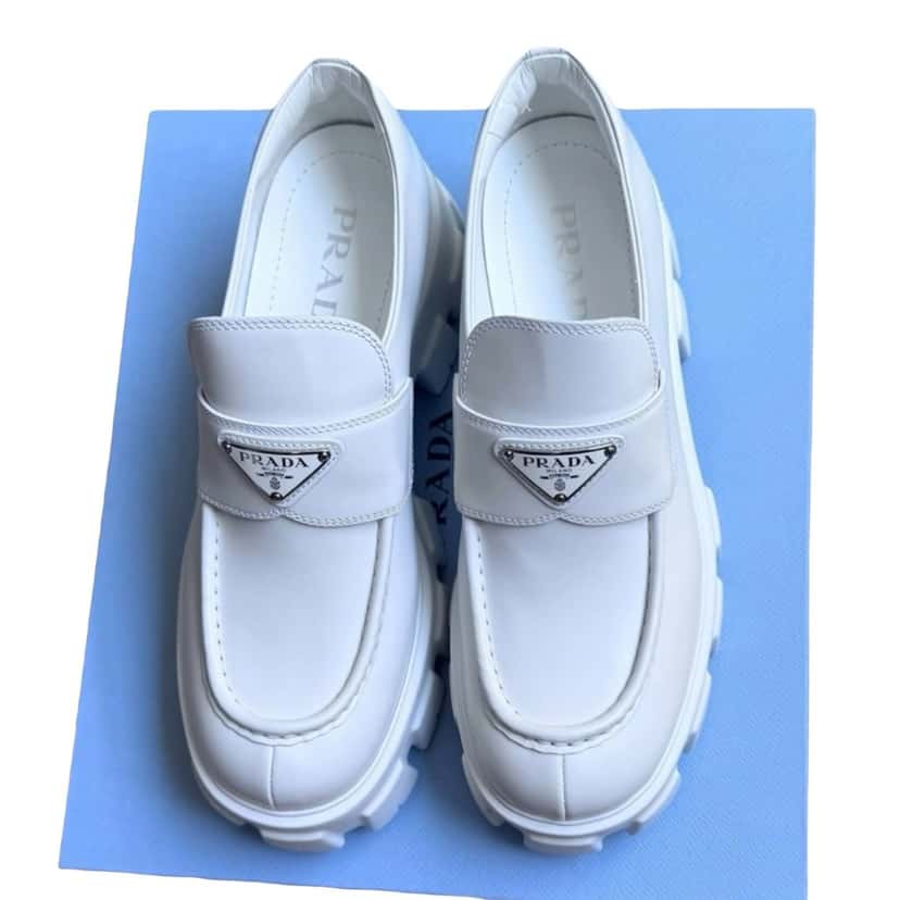 Prada Prada Monolith Loafer White Leather Never worn, with tag - Inside View